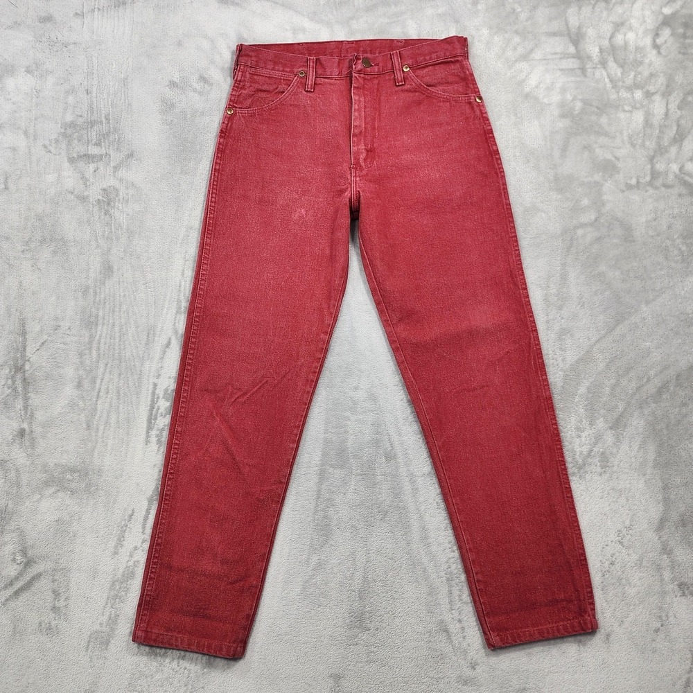 Vintage Wrangler Jeans Mens 31x29* Red Cowboy Cut Straight Leg Denim USA 13MWZDR